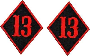 Diamond Lucky Number 13 Embroidered Patch | 2PC iron on or Sew 3"x2" - Picture 1 of 1