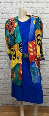 M.C.S. Vestido e jaqueta feminina LTD VINTAGE 2 PEÇAS MULTICOLORIDA TAMANHO 30WP - Imagem 1 de 4