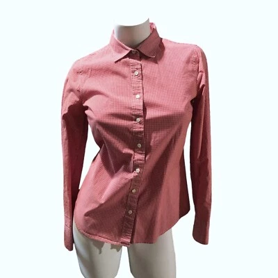 J Crew Red Gingham Check Shirt Womens S Long Sleeve Plaid Button Stretch Perfect - Image 1 of 4