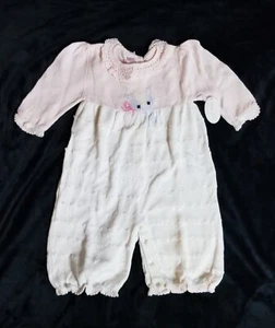 Sophie Dess Creations Paris 💕NWT  Toddler Romper Cotton Knit Pink - 18 Months - Picture 1 of 10