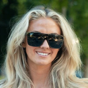 Oversized Basic Flat Top Super Dark Privacy Headache Migraine Black Sunglasses - Picture 1 of 3