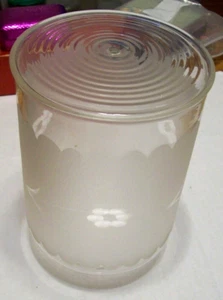 Vintage Mid Century Etched Frosted Glass Cylinder Light Shade - 4 Flush Mount - Picture 1 of 6
