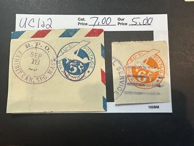 US Scott # UC 1 & 2 ***FANCY CANCEL***  2024 Scott Catalogue Value $ 7.00 - Image 1 of 3