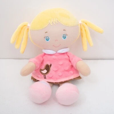 Kids Preferred Plush Doll Blonde Hair Blue Eyes Pink Dress w/  Bird Lovey Toy - Image 1 of 4