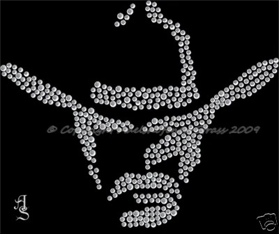 Hotfix Strass Bügelbild Pferd Reiten Cowboy Kopf 090408 Karostonebox - Bild 1 von 2