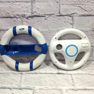 2 Volantes Nintendo Wii Racing Mario Kart OEM Oficial Y Nerf Azul  Foto 1 de 4