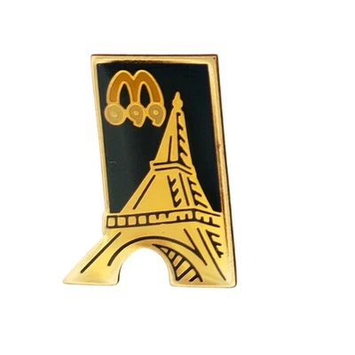 McDonald's Paris Eiffel Tower Gold Enamel Lapel Pin France Souvenir - Image 1 of 4