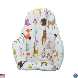 Cojín de cojín de asiento de algodón reversible lavable para silla alta IKEA Antilop - verde - Imagen 1 de 6