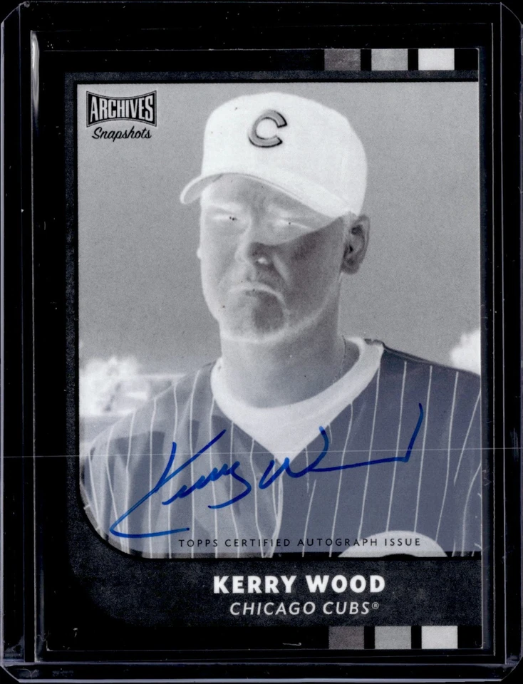 2021 Topps Archives Snapshots Kerry Wood Negative Auto 077/100 Cubs - Image 1 of 2
