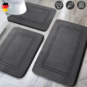 Badematten Badteppich Set 3-teilig Badvorleger WC-Vorleger mit U-Ausschnitt Bad - Bild 1 von 17