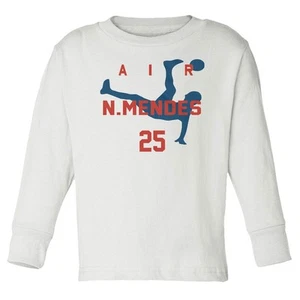 Air N. Mendes 25 Tribute - Paris Soccer Fans Toddler Long Sleeve TShirt - Picture 1 of 3