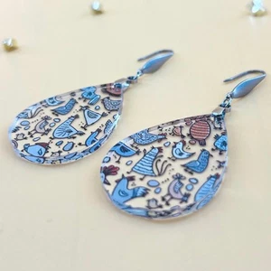 Fun Chicken Earrings Cartoon Jewelry Gift for Her Whimsical Farm Animal Lover - Picture 1 of 7