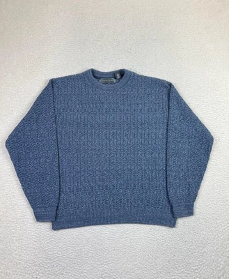 Suéter Oscar De La Renta Para Hombre Extra Grande Azul Texturizado Tejido Pullover Cuello Redondo Foto 1 de 4