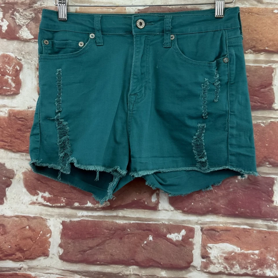 Pantalones Cortos Umgee Para Mujer 29 Azul Desgastado Aspecto Usado Informal Denim Cortes Foto 1 de 4