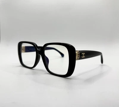 Nuevo marco de gafas Chanel auténtico CH3479SA C.622/SB logotipo negro/dorado Foto 1 de 4