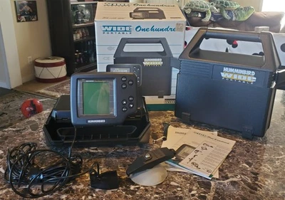 Humminbird Wide 100 Portable Fish Depth Finder & Transducer w/Case WORKS PERFECT - Image 1 of 4