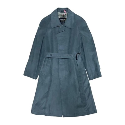 London Fog 1980s Vintage Polyester Suede Trench Coat - Image 1 of 4