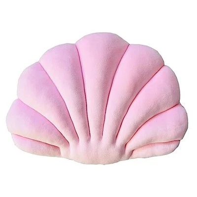  Almohada en forma de concha marina, cojín de terciopelo ultra suave 14 x 11 pulgadas rosa claro Foto 1 de 4
