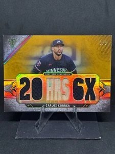 Carlos Correa 2024 Topps Triple Hilo Reliquias #TTR-CC5 Oro/9 Gemelos - Imagen 1 de 2