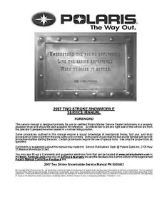 Polaris snowmobile service shop manual 2007 TWO STROKE 600 HO IQ LX CLEANFIRE - Picture 1 of 12