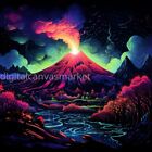 Digital Image Picture Photo Wallpaper Background Blacklight Volcano Art