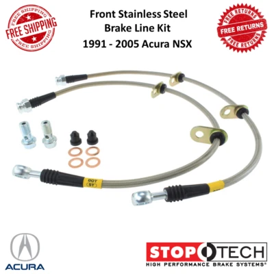 Комплект переднего тормозного троса из нержавеющей стали StopTech Centric для Acura NSX 1991-2005 годов выпуска - Изображение 1 из 4