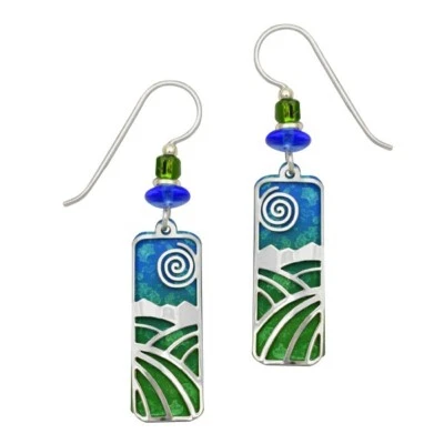 Adajio Green Valley & Blue Skies with Landscape Overlay Pierced Earrings - Image 1 of 2