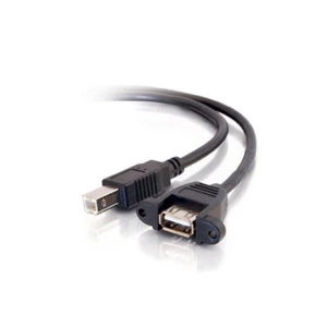 Panel-Mount USB 2.0 A Female to B Male Cable-[2ft (0.6m)-3ft (0.9m)]-C2G - Picture 1 of 4