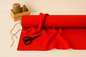 Red Cotton-Linen Fabric by the Yard – Great for Sewing, Décor & Crafts - Picture 1 of 10