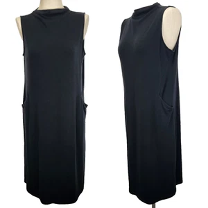 J. Jill Pure Jill ärmelloses Midi Etuikleid Petite L schwarz Luxe Tencel klassisch - Bild 1 von 8