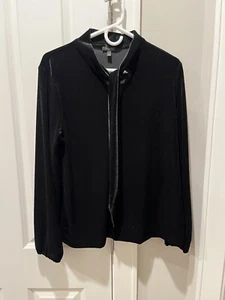 talbots top velluto nero maniche lunghe taglia L fiocco cravatta scollo - Foto 1 di 5