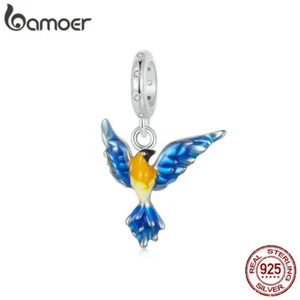 Bamoer Trendy 925 Sterling Silver Bird Pendant Charm Fit Bracelet Gifts Women - Picture 1 of 15
