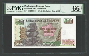 Zimbabwe 500 Dollars 2001 P11a Uncirculated Grade 66 - Picture 1 of 2