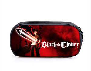 Anime Black Clover Pencil Case Stationery Bag Girls Large Capacity Cosmetic Bag