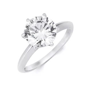 3 CT Womens CZ Sterling Silver Round Solitaire Promise Engagement Ring Size 5-10 - Picture 1 of 6