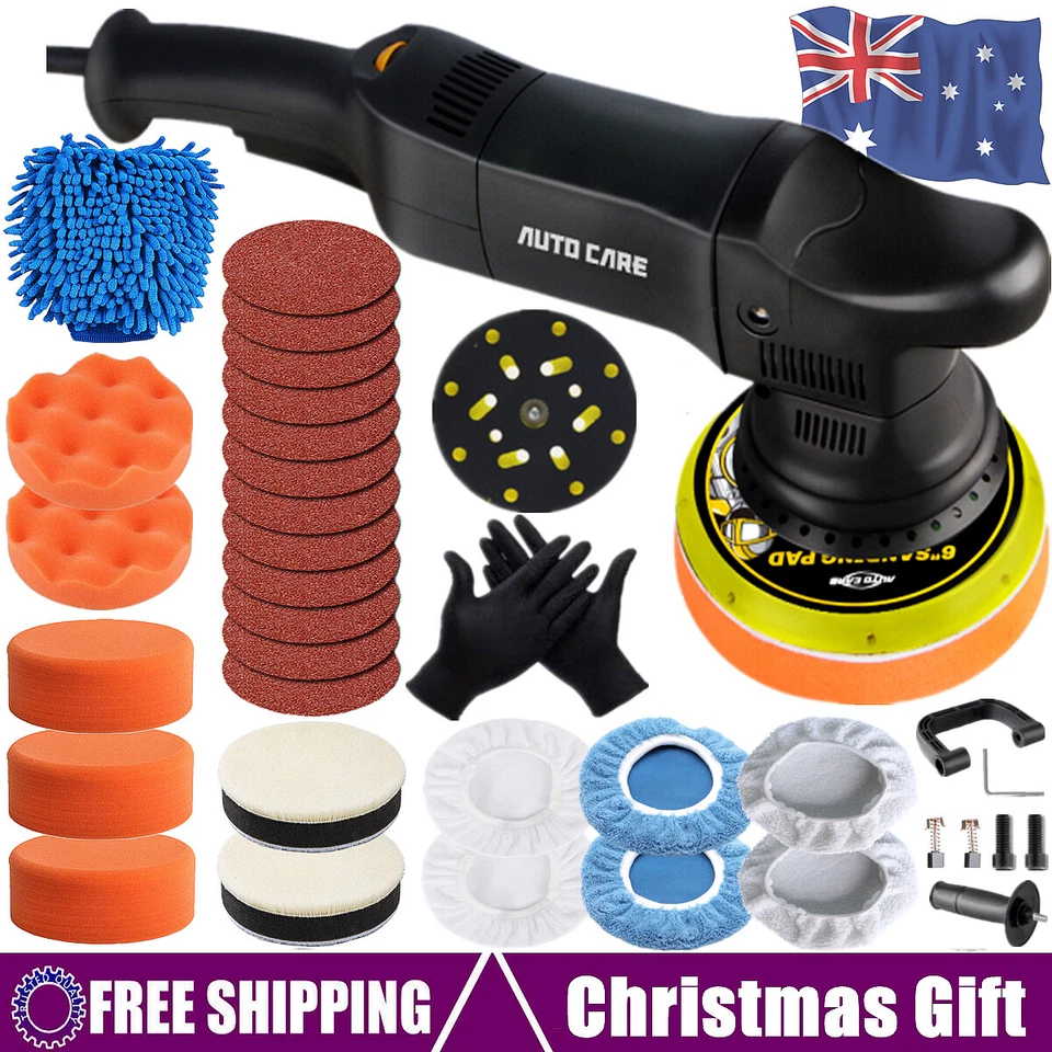 150mm Dual Action Orbital Polisher Car Buffer Sander Polishing Machine Pads Kit - image 1 of 4