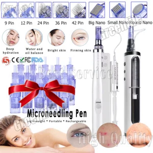 9/12/24/36/42 Pin Mini Mikronadel Maschine Kit Mesotherapie Haut Stift Patronen - Bild 1 von 23