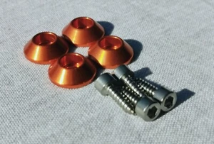 Vauxhall (Opel) Astra G MK4 Zafira A MK1 Scheinwerfer Edelstahl Schraube & orange Scheibe Kit - Bild 1 von 3