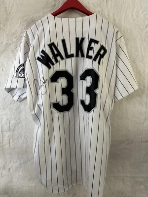 Larry Walker Signature  Auto Colorado Rockies Russell Diamond 48 Jersey JSA LOA - Image 1 of 4