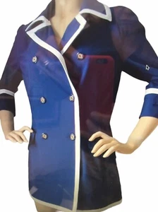 NEU St John Strickjacke Größe M blau & weiß Baumwolljacke - Bild 1 von 9
