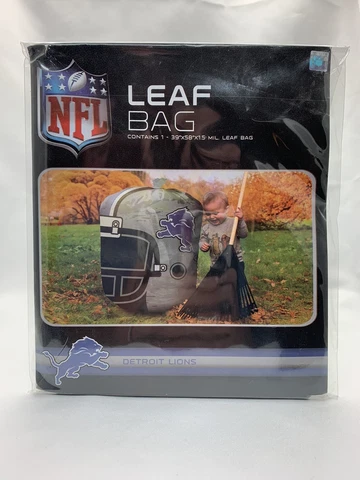 Officially Licensed NFL Detroit Lions Stuff-A-Helmet LEAF/ Gift Bag! 57 Gallons Cover