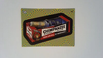 2008 Wacky Pack Flashback Series 2 #34 Chimpanzee Spark Plugs -Packages WP1 - Image 1 of 2