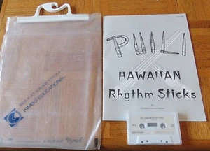 Puili Hawaiian Rhythm Sticks Georgiana Liccione Stewart lessons book w/ Cassette - Picture 1 of 5