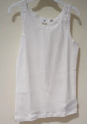 全新带标签 Gap 青少年白色蕾丝装饰背心女孩尺寸 XXL / 14-16 — 第 1/2 张图片