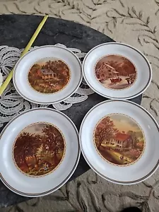 Set of 4 Vintage Corelle Corning Currier & Ives Scenic 10” Dinner Plates - Picture 1 of 15