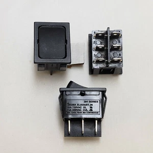 201E-26 SIGMA SWITCHES REPLACEMENT SWITCH DPDT BLACK ON ON  - Picture 1 of 1