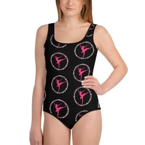 Ballerina Sparkle Swimsuit, Girls Sizes 8 to 20 Dance Swimsuit - Picture 1 of 8