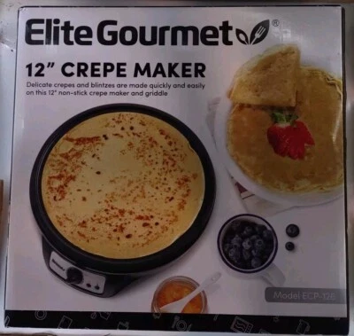 Elite Gourmet ECP-126 Crepe Elétrico e Chapa Antiaderente com Espalhador - Imagem 1 de 2