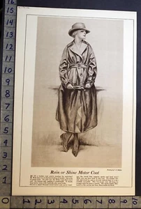 1919 WOMEN FASHION AUTO MOTOR COAT SPORT ABERCROMBIE C. G. SHELDON PRINT 33766 - Picture 1 of 1