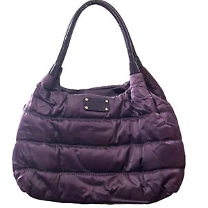 Kate Spade Stevie Alpine Hills Puffy Nylon Satchel Bag Purse Purple